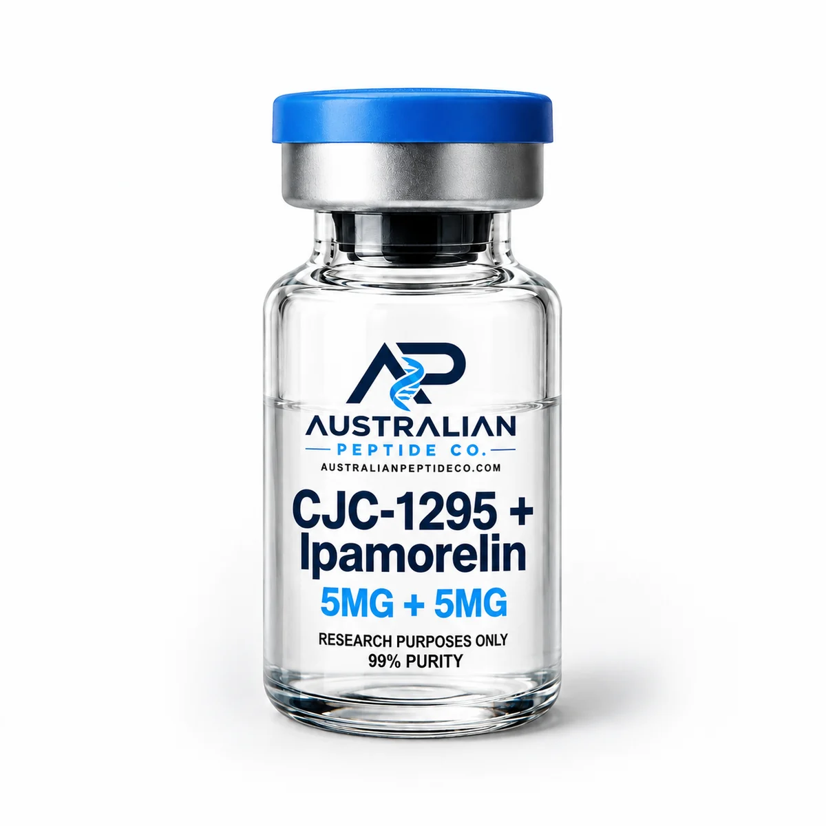 CJC-1295 + Ipamorelin 5mg/5mg research peptide vial
